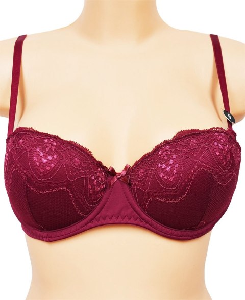 NOWY PIMKIE koronka bordo biustonosz 80C
