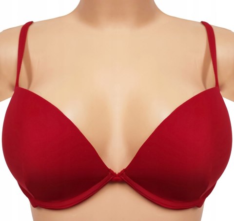 NOWY TEZENIS czerwony push-up biustonosz 70B