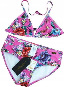 NOWY ED HARDY komplet bikini strój kąpielowy 164