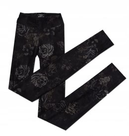 NOWE Calzedonia legginsy push-up grafit kwiat S 36