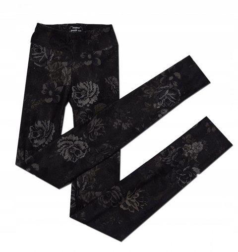 NOWE Calzedonia legginsy push-up grafit kwiat S 36 NOWE Calzedonia legginsy push-up grafit kwiat S 36
