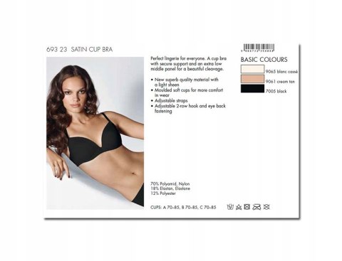 NOWY WOLFORD czarny satin gładki stanik 80B NOWY WOLFORD czarny satin gładki stanik 80B