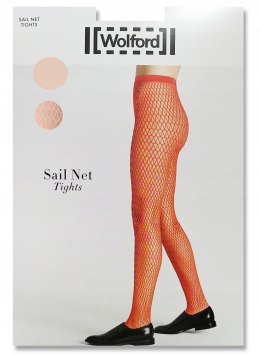 NOWE WOLFORD pudrowe kabaretki rajstopy M 42/44