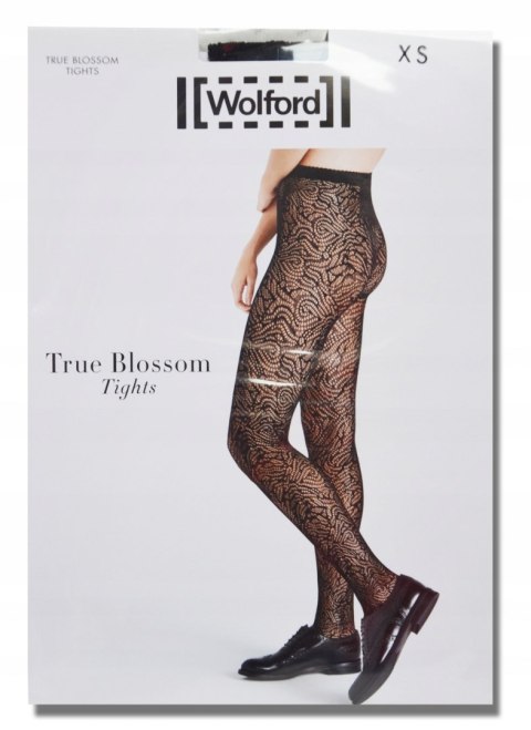 NOWE WOLFORD true blossom ażur rajstopy XS 34/36