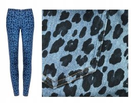 NOWE Calzedonia tregginsy jeans panterka S