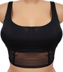 NOWY TEZENIS top czarny braletka biustonosz L