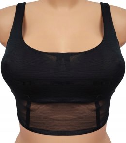 NOWY TEZENIS top czarny braletka biustonosz S