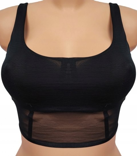 NOWY TEZENIS top czarny braletka biustonosz S