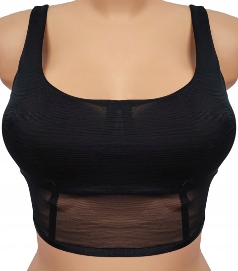 NOWY TEZENIS top czarny braletka biustonosz S