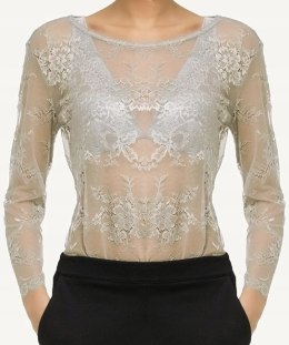 NOWY INTIMISSIMI beżowa koszulka koronkowa S