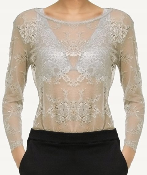 NOWY INTIMISSIMI beżowa koszulka koronkowa S NOWY INTIMISSIMI beżowa koszulka koronkowa S