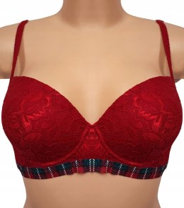 NOWY TEZENIS czerwony koronkowy biustonosz 85B