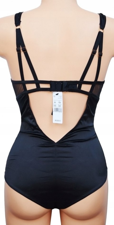 NOWE Intimissimi body czarne fiszbiny satyna 75B NOWE Intimissimi body czarne fiszbiny satyna 75B