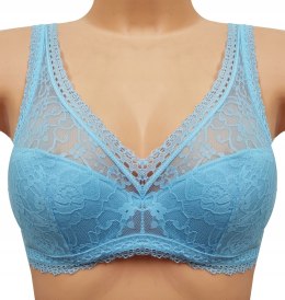 NOWY TEZENIS niebieski koronkowy biustonosz 70B