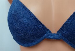 NOWY TEZENIS niebieski koronkowy biustonosz 80B