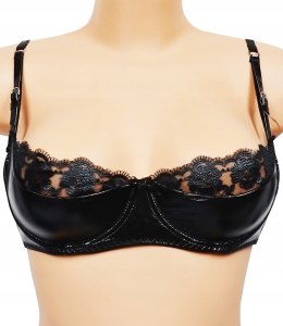 NOWY INTIMISSIMI latex czarny carioca stanik 80B