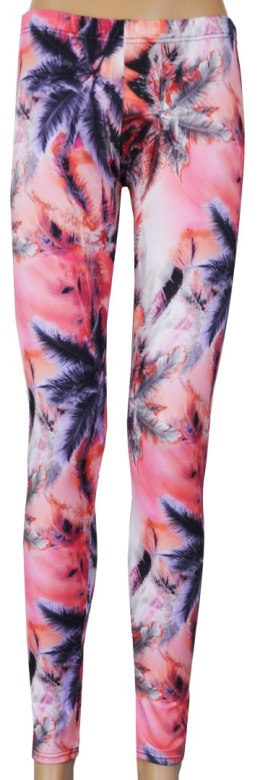 NOWE Calzedonia włoskie legginsy palmy tropic s/m