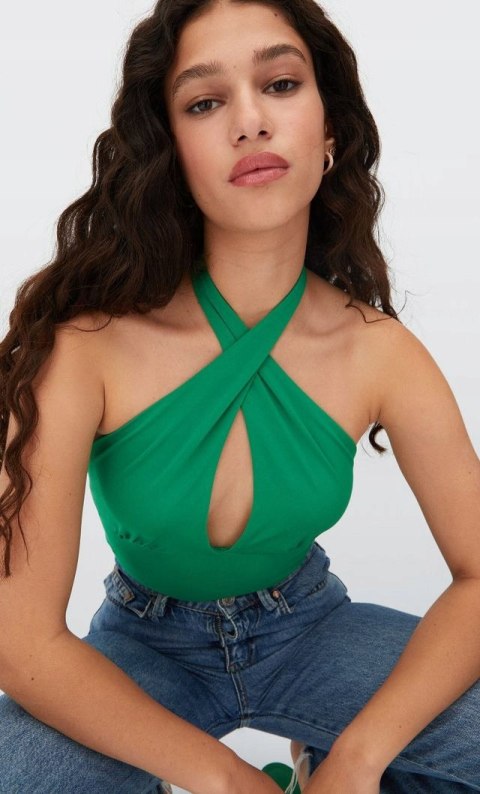 NOWE STRADIVARIUS body zielone bodysuit M/L NOWE STRADIVARIUS body zielone bodysuit M/L