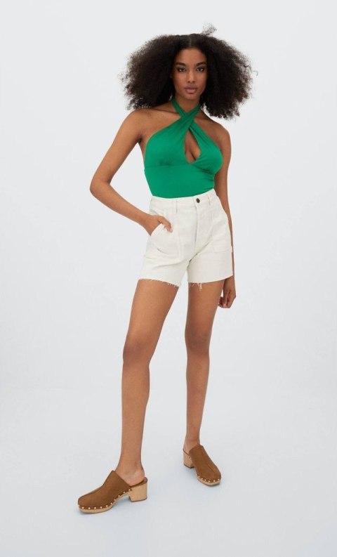 NOWE STRADIVARIUS body zielone bodysuit M/L NOWE STRADIVARIUS body zielone bodysuit M/L