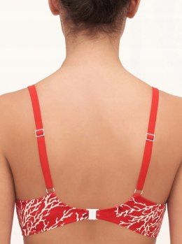 NOWY Chantelle czerwony wzór Góra Bikini 75D