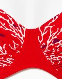 NOWY Chantelle czerwony wzór Góra Bikini 75D