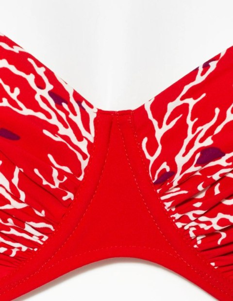 NOWY Chantelle czerwony wzór Góra Bikini 75D NOWY Chantelle czerwony wzór Góra Bikini 75D