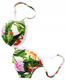 NOWY TEZENIS kwiaty kolorowy push-up stanik 70B