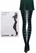NOWE Calzedonia czarne pepitka rajstopy s/m 1/2 NOWE Calzedonia czarne pepitka rajstopy s/m 1/2