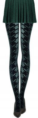NOWE Calzedonia czarne pepitka rajstopy s/m 1/2 NOWE Calzedonia czarne pepitka rajstopy s/m 1/2