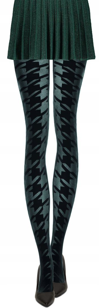NOWE Calzedonia czarne pepitka rajstopy s/m 1/2 NOWE Calzedonia czarne pepitka rajstopy s/m 1/2