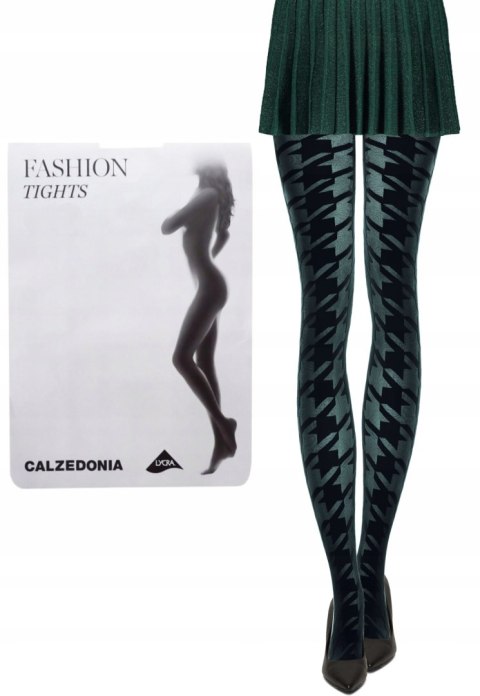 NOWE Calzedonia czarne pepitka rajstopy s/m 1/2 NOWE Calzedonia czarne pepitka rajstopy s/m 1/2