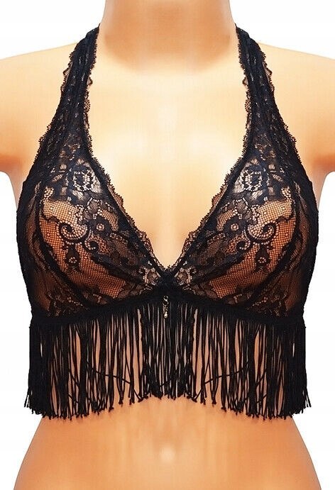 Biustonosz INTIMISSIMI frędzle czarny biustonosz 85B Biustonosz INTIMISSIMI frędzle czarny biustonosz 85B