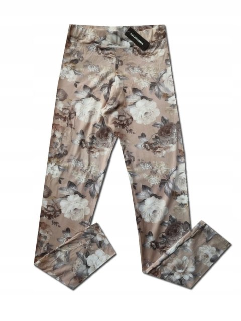 Legginsy Calzedonia zamszowe legginsy kwiaty M Legginsy Calzedonia zamszowe legginsy kwiaty M