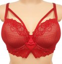 NOWY TEZENIS czerwony koronkowy biustonosz 90B
