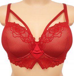 NOWY TEZENIS czerwony koronkowy biustonosz 90B