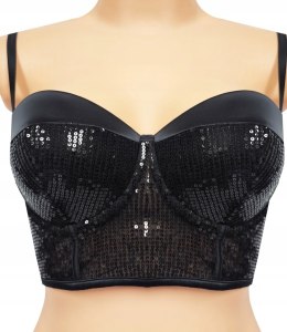 Biustonosz INTIMISSIMI czarny cekiny biustonosz 75C NOWY
