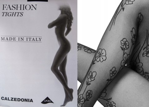 Calzedonia rajstopy wzory kwiaty S/m czarne Nowe Calzedonia rajstopy wzory kwiaty S/m czarne Nowe