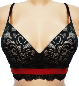 NOWY TEZENIS czarny bez fiszbin biustonosz 85B