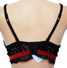 NOWY TEZENIS czarny bez fiszbin biustonosz 85B