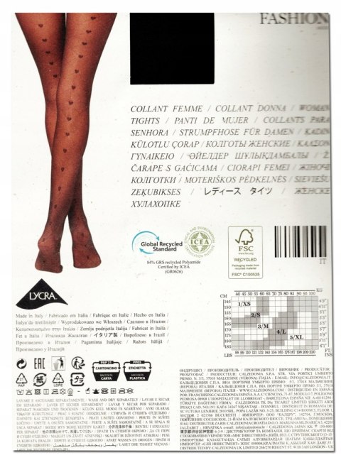Rajstopy Calzedonia wzór serca czarne s/M 40 den Nowe Rajstopy Calzedonia wzór serca czarne s/M 40 den Nowe