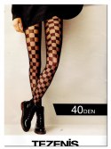 Rajstopy TEZENIS rajstopy calzedonia kratka czarne S/M Rajstopy TEZENIS rajstopy calzedonia kratka czarne S/M