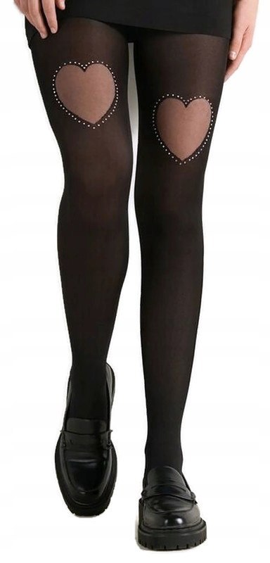 Rajstopy TEZENIS rajstopy calzedonia serca czarne S/M 50 den Rajstopy TEZENIS rajstopy calzedonia serca czarne S/M 50 den
