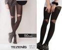 Rajstopy TEZENIS rajstopy calzedonia wycięcia czarne S/M 50 den Rajstopy TEZENIS rajstopy calzedonia wycięcia czarne S/M 50 den
